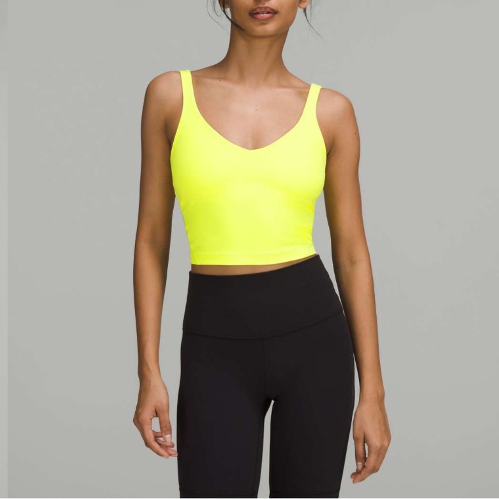Lululemon Electric Yellow Neon Align Tank Top Sports Bra 8 M